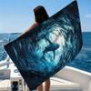 Shark Ocean Print Beach Towel Large Quick Dry Microfiber Bath Towel for Swimming Pool Gym Camping Summer Beach Essentials