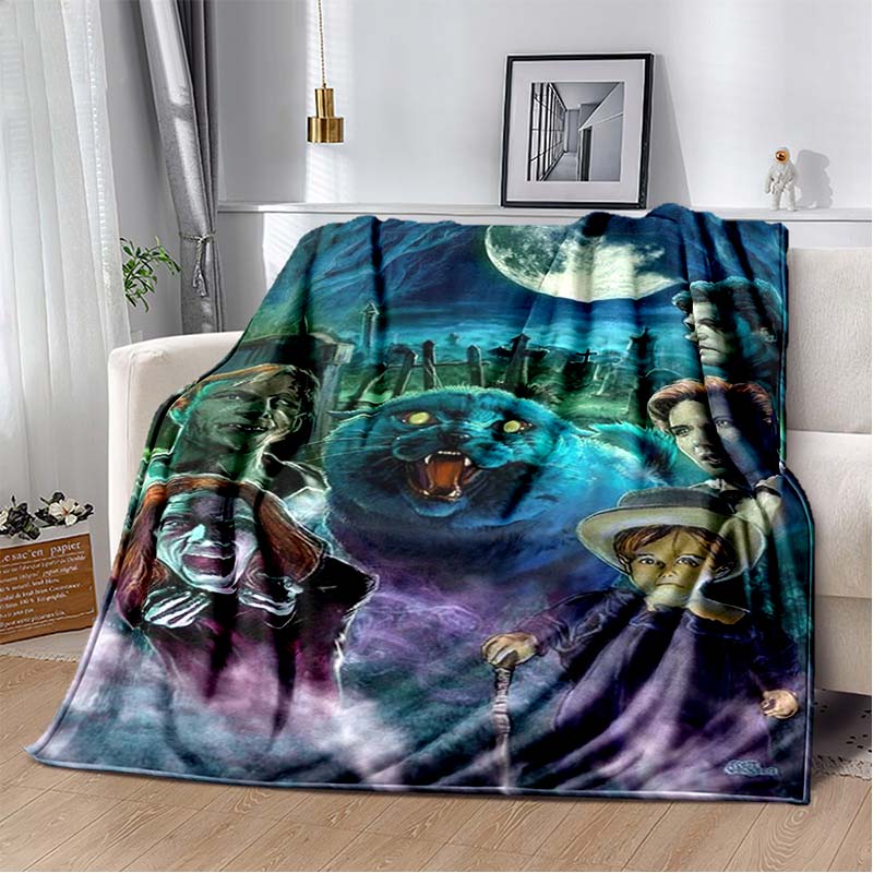 Horror Movie Character Cartoon Blanket Jason Friday Blanket Halloween Flannel Blanket for Bedroom Livingroom Sofa Halloween Gift