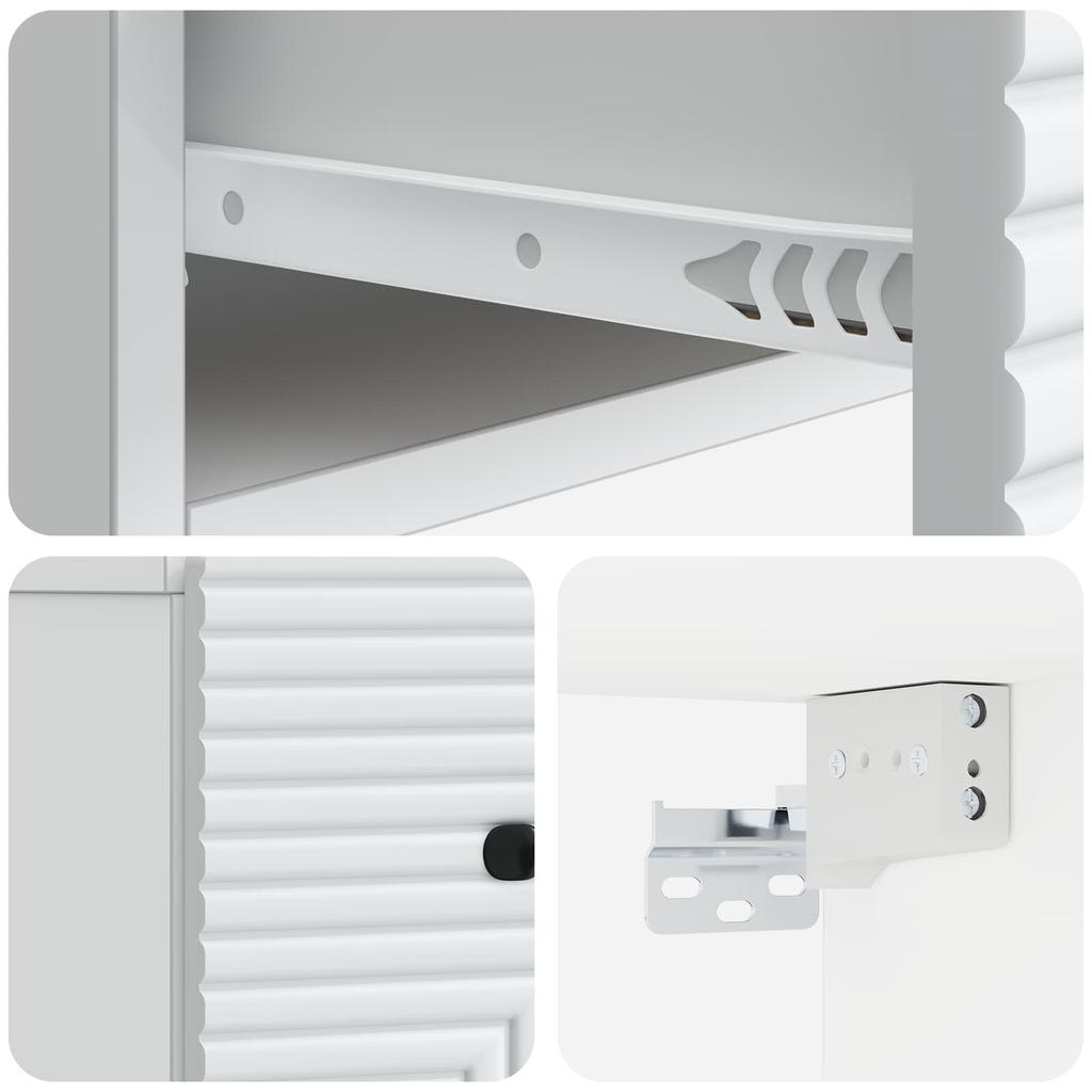 Wall Mounted Nightstand White 34.5 x 33 x 20 cm Engineered Wood