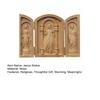 Hölzerne Jesus-Statue Handgefertigtes Mini-Triptychon Himmel Christliche Dekoration Religiöses Geschenk für Zuhause Büro Kirche Schule Dekoration
