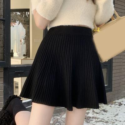 Fustă Skater Culoare Solidă Talie Înaltă Femei Fustă A-Line Design Tiv Larg Toamnă Iarnă Fustă Mini Purtare Zilnică
