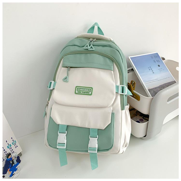 2025 spring new backpack college style high school versatile contrasting colors student schoolbag niche design stationery store