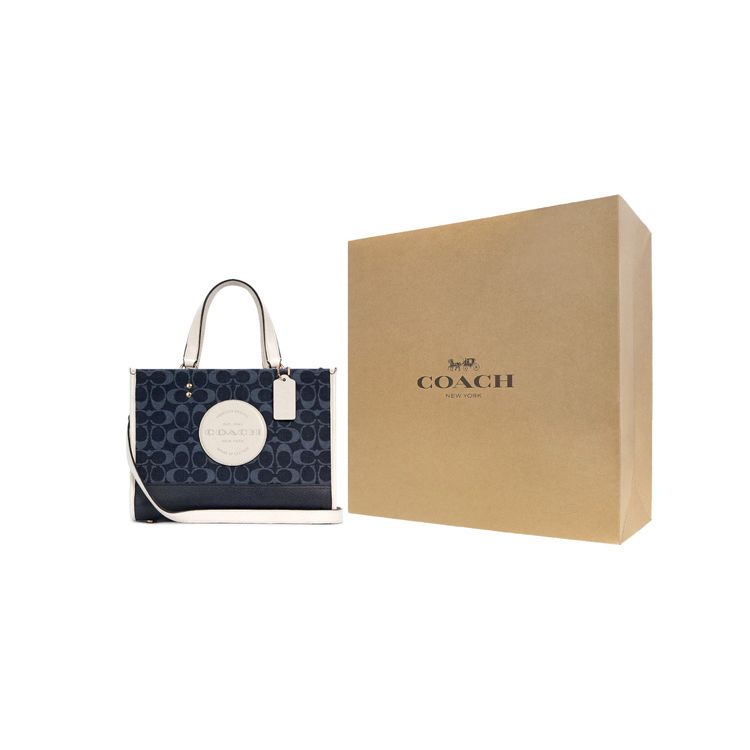 Coach Dempsey 30 Fashion Classic Logo Removable Shoulder Strap Leather Crossbody Shoulder Bag Women Handbags Denim-Blue C2826-IMDEI