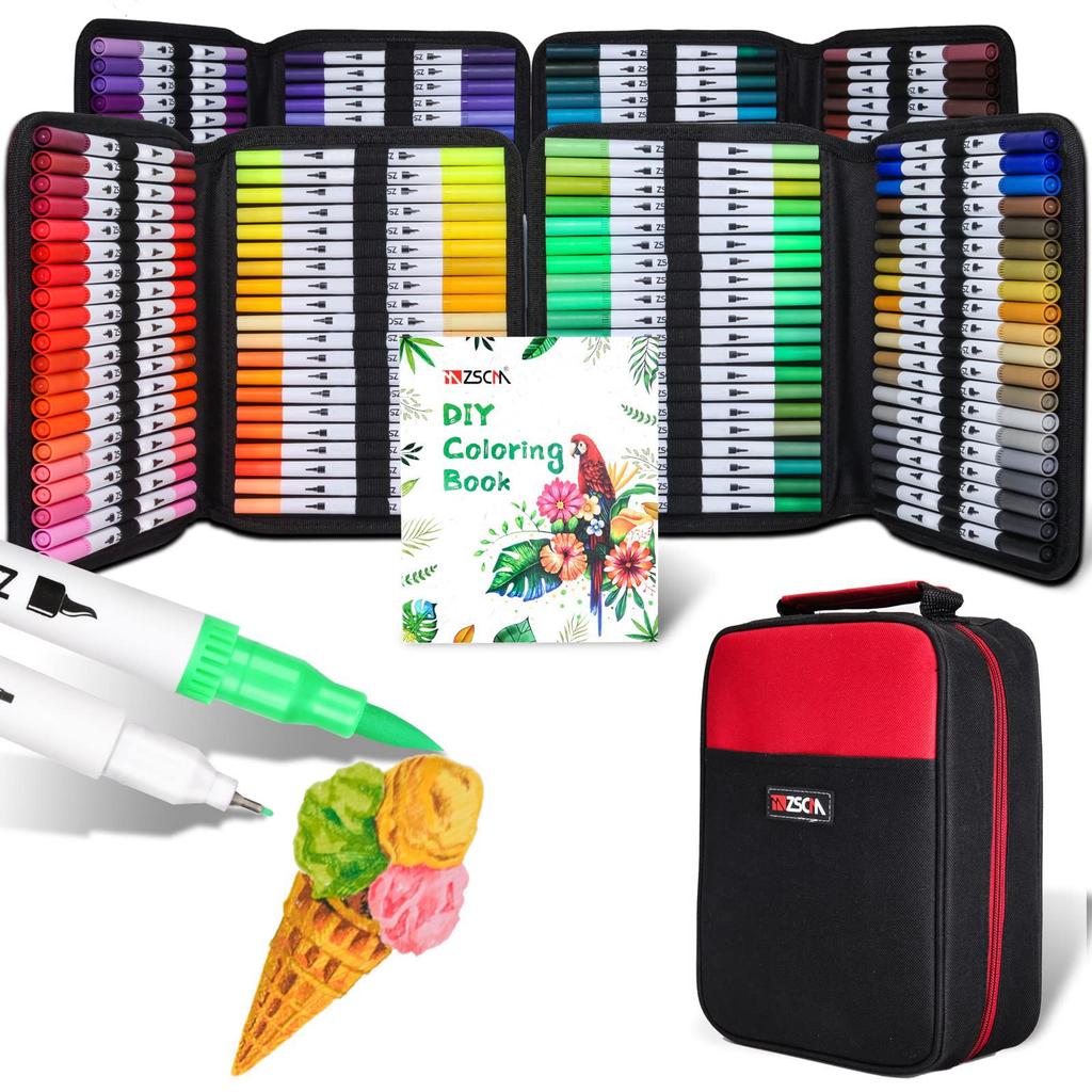 ZSCM Fine Point Art Marker Pen Set with Storage Case for and Perfect for and 160-Color Kids, Women, Adults, Coloring, Sketching, Journaling,