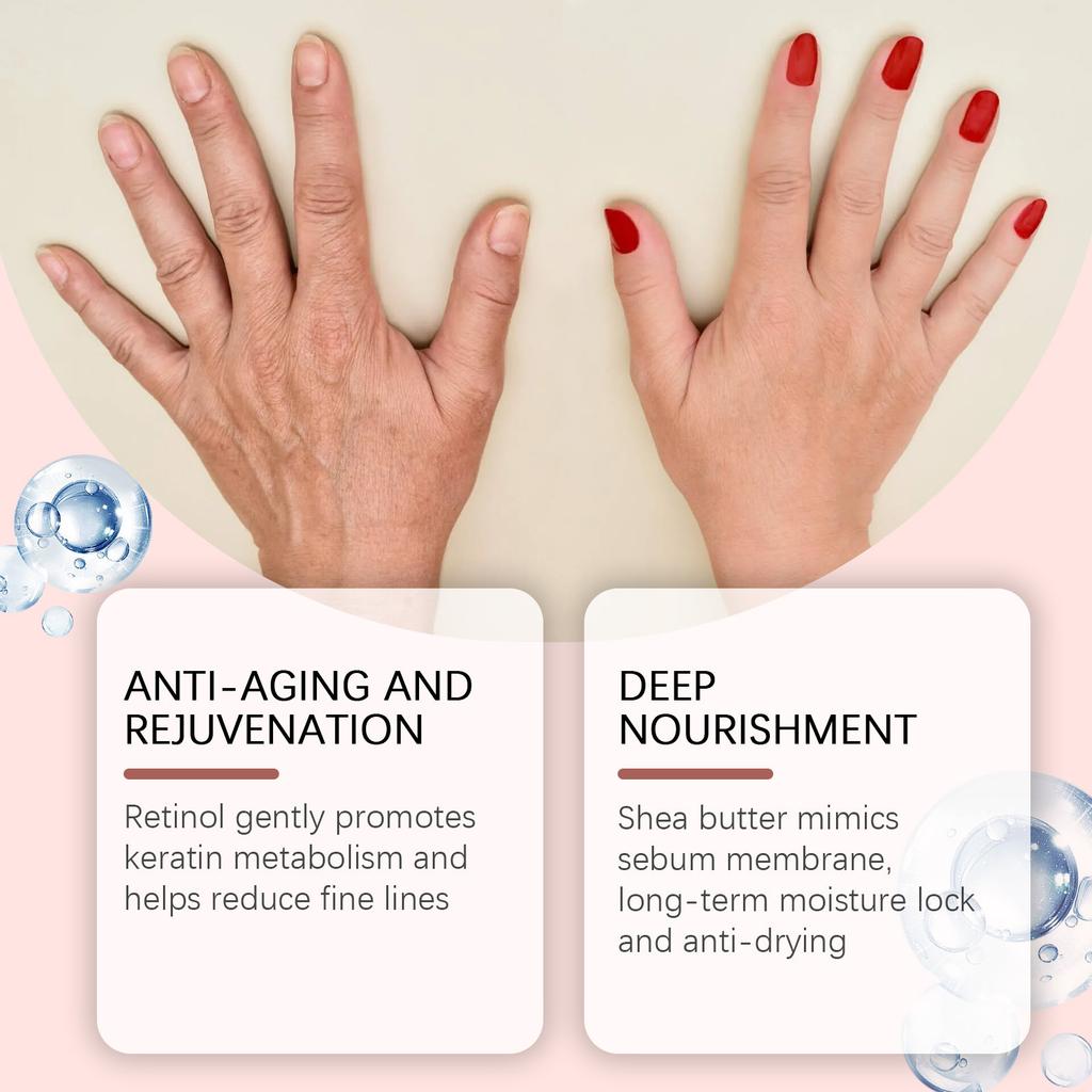 50g Retinol Feuchtigkeitsspendende Handcreme Sheabutter Feuchtigkeitspflege für feine Linien an den Händen Verbesserung von Trockenheit Nährstoffversorgung