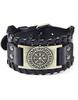 New Retro Wide Leather Nordic Rune of Odi Bracelet Men's Bracelet Celtic Viking Jewelry Compass Bracelet Accessories Party Gifts