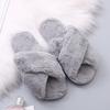 Winter New Women Slippers Faux Fur Cross Fluffy Flat Slippers Women's Home Floor Flip Flops Fashion Plush Warm Slippers WSH3748