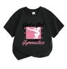 Crew Neck Short Sleeve 100% Cotton T-Shirt for Boys Girls, Just a Girl Who Loves Gymnastics Printed Casual Comfortable Tee for Daily Wear Gymnastics S