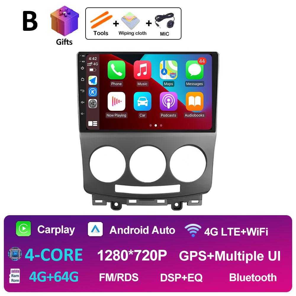 9 Inch Android Auto For MAZDA 5 2005 2006 2007 2008 2009 2010 Wireless Carplay Cooling Fan WIFI QLED IPS Screen WIFI Accessories