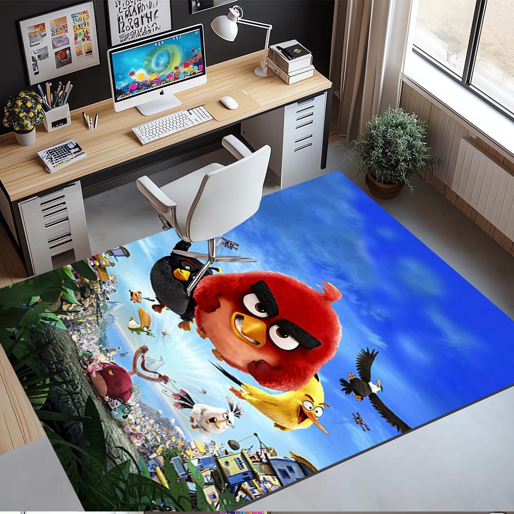 Angry Birds Printed Carpet,Rug,for Office Chair Living Room Bedroom Kitchen Room Decor Gifts.