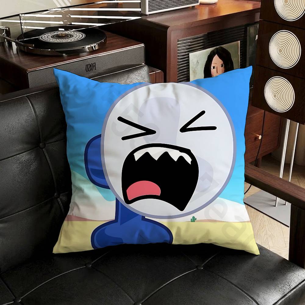 BBattle for Dream IIsland BFDI Pillow Case Square DoubleSided Printing Short Plush Sofa Cushion Cover Bedroom Bedside Pillow