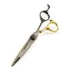 Black & Gold 6-inch Napson Steel Hairdressing Shears - Little Gold Tiger Design, Barber & Thinning Shears