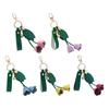 Modern Blossomy Key Hoop Addition With Metal Hook Water Resistant PU Leather Dense Plan For Purse