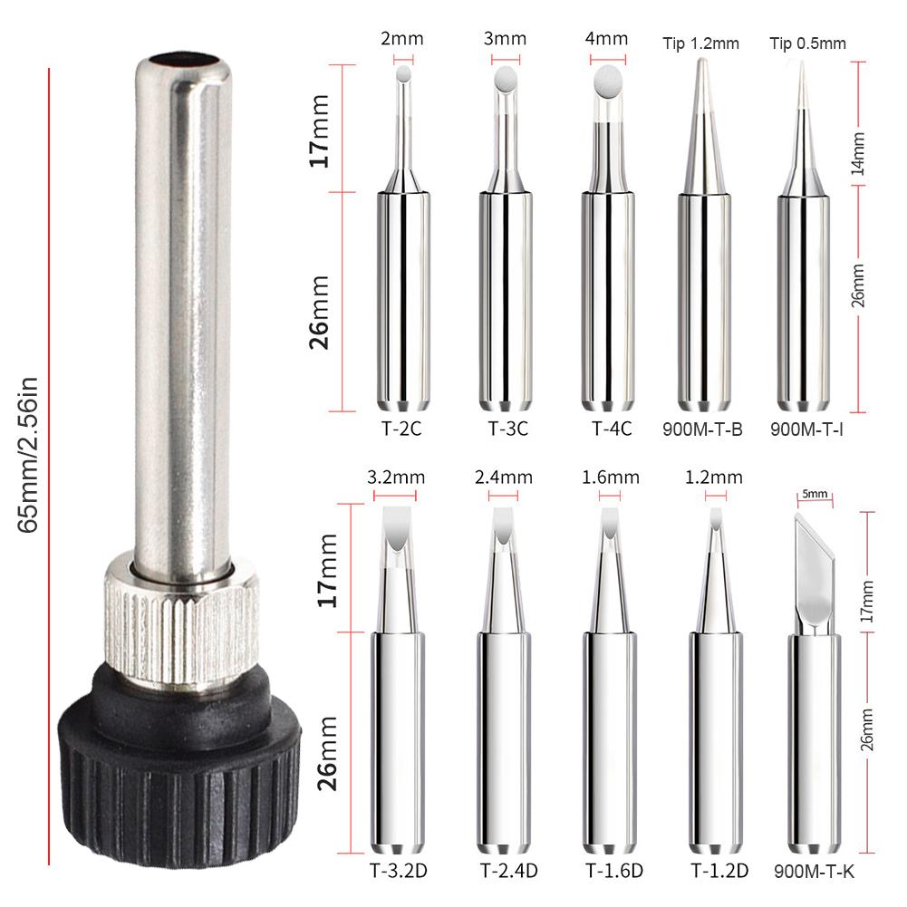 1-3Set Soldering Iron Tips with Welding Sleeve 900M Lead-Free Solder Iron Tip Replaceable Soldering Tip Welding Station Tools