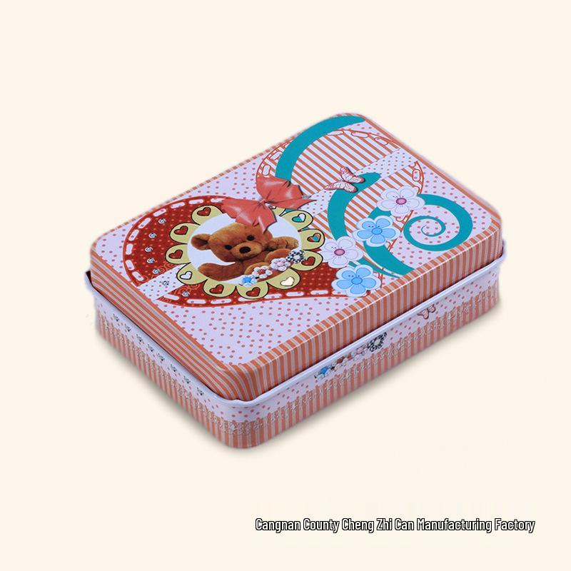 Creative Cartoon Rectangular Tin Box for Jewelry & Hair Clip Storage