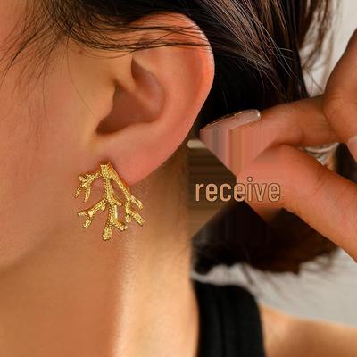 Französische Luxus-Weihnachtsbaum-Ohrstecker für Damen - Titan 18K Gold Edelstahl-Stecker, Nicht verblassend