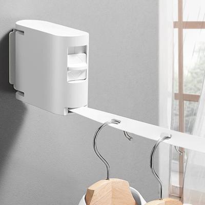 4.2M Wall Mount Retractable Clothesline 180 Degrees Rotatable Folding Invisible Retracting Heavy Duty Indoor Outdoor Balcony Laundry Clothes Drying