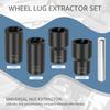 5Pcs Impact Bolt & Nut Remover Set - Chrome Vanadium Steel Lug Extractor with Twist Socket Design - Effortlessly Remove Stripped & Damaged Fasteners