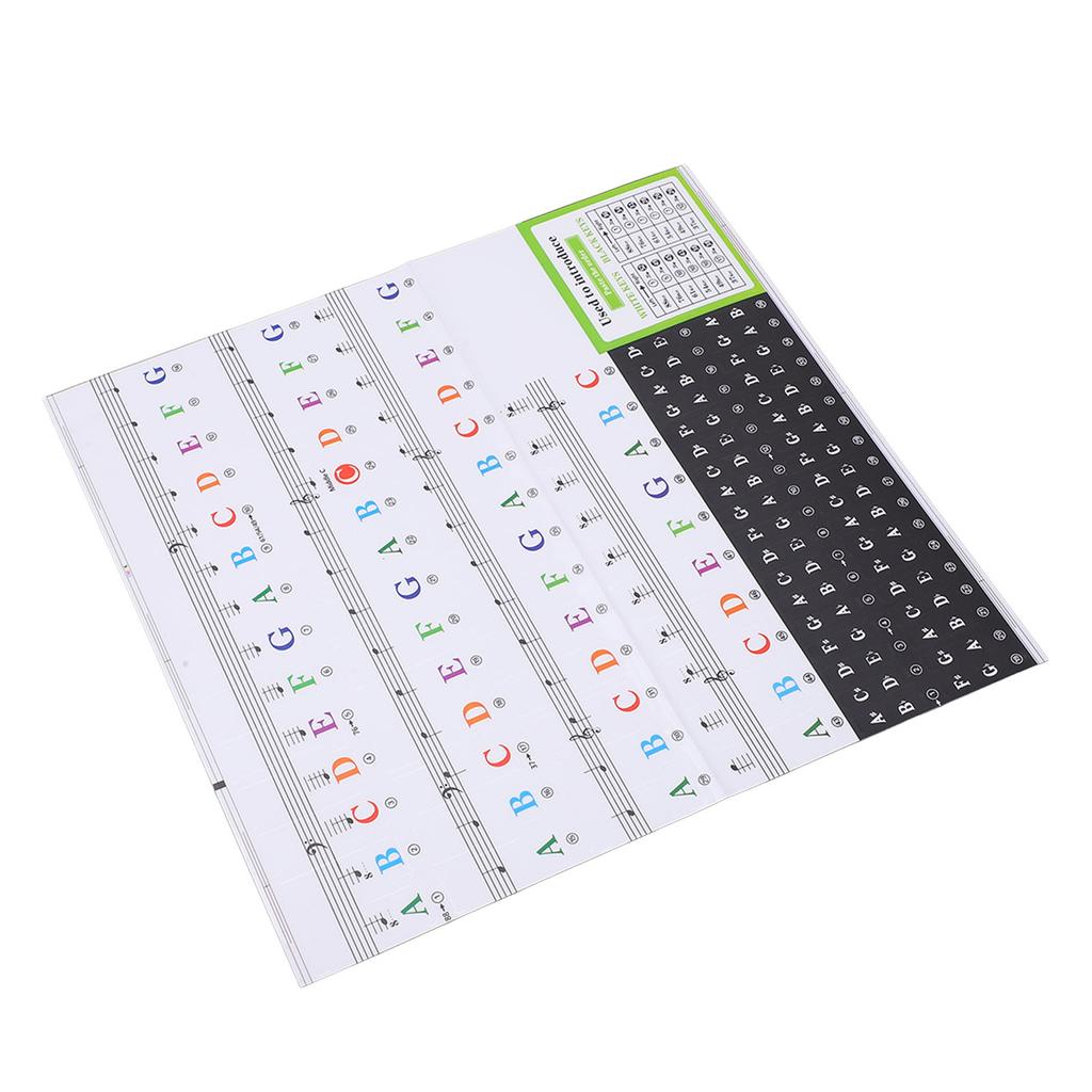 Etichete Autocolante Tastatură Pian Litere Note Mari Detașabile pentru 37 49 54 61 76 88 Taste