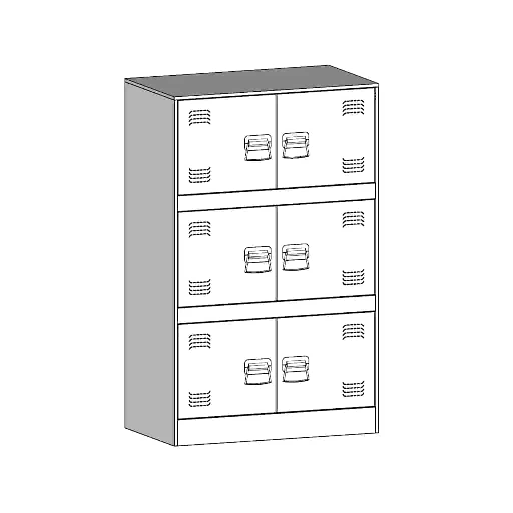 Sideboard White 67 x 39 x 107 cm Steel