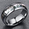 8mm Abalone Shell And Antler Inlay Tungsten Carbide Rings “I LOVE YOU” Men Women Wedding Bands Anniversary Gift