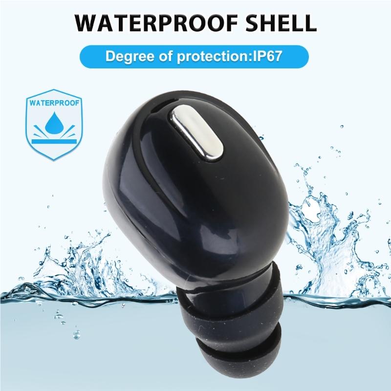 BT5.2 Earbud Earphone, Single Ear In Ear Headset for Car, Office Use, IPX5 Waterproof with Long Battery