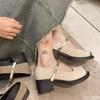 Sommer Retro Mary Janes mit niedrigem Absatz Damenschuhe Mode Schnalle Dicke Absätze Pumps Frau Runde Zehenpartie Partykleid Schuhe2024