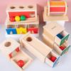 Montessori Holzmünz- und Ballbox Lernspielzeug für Kleinkinder (Alter 1-3)