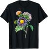 Vintage China Aster Flower Illustration Plant Lovers T-Shirt