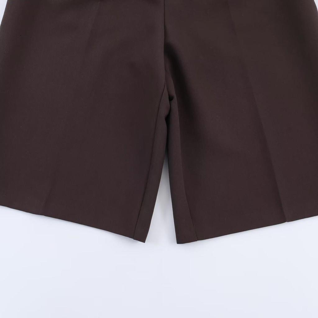 Women's European & American Style Wide-Leg Casual Shorts with Belt