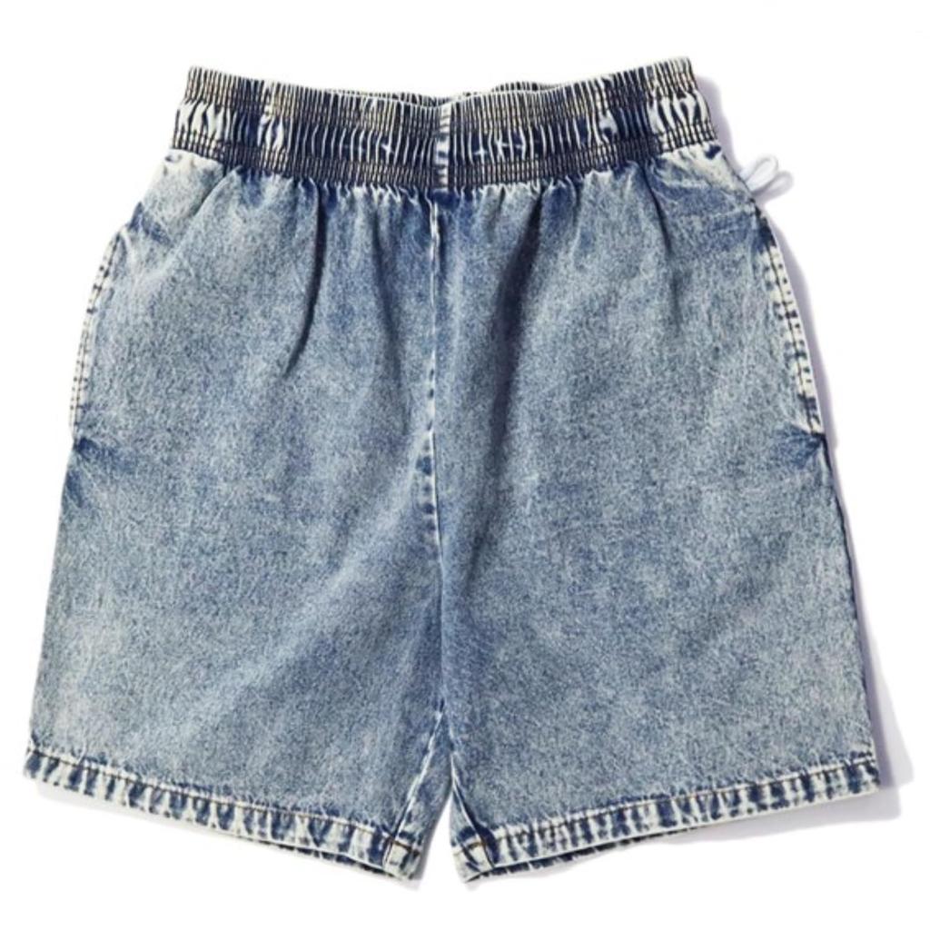 COOKMAN Chef Pants Short Snow Washed Denim (M, 31945 Blue)