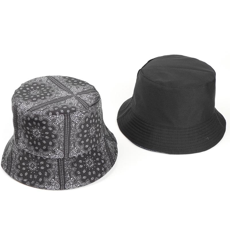Unisex Trendy Versatile Sunshade Bucket Hat with Cashew Flower,Double-sided Sun Hat for Outdoor Vacation Travel