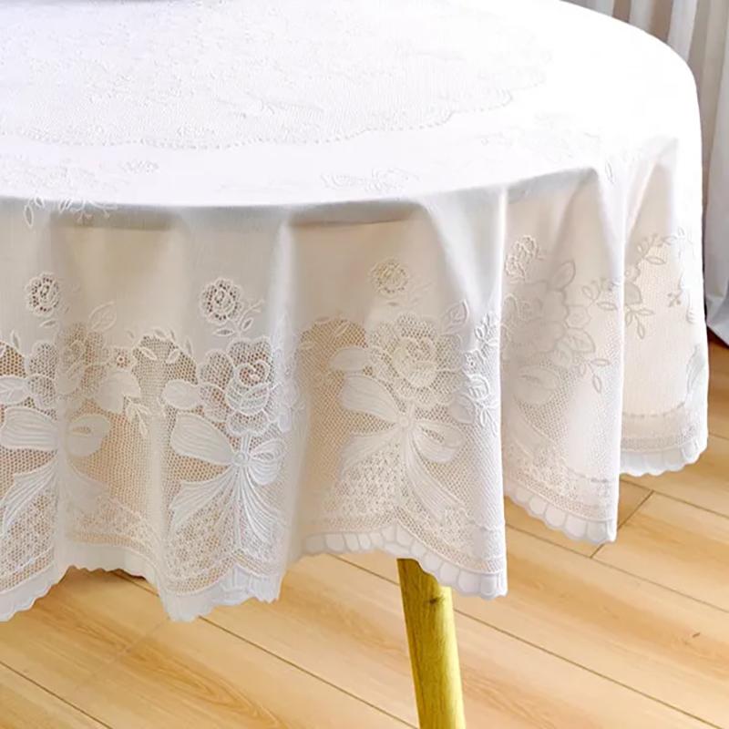Tablecloth Simple Modern Waterproof And Dust-Proof Round Restaurant Anti-Scalding Tablecloth High-End Light Luxury Household