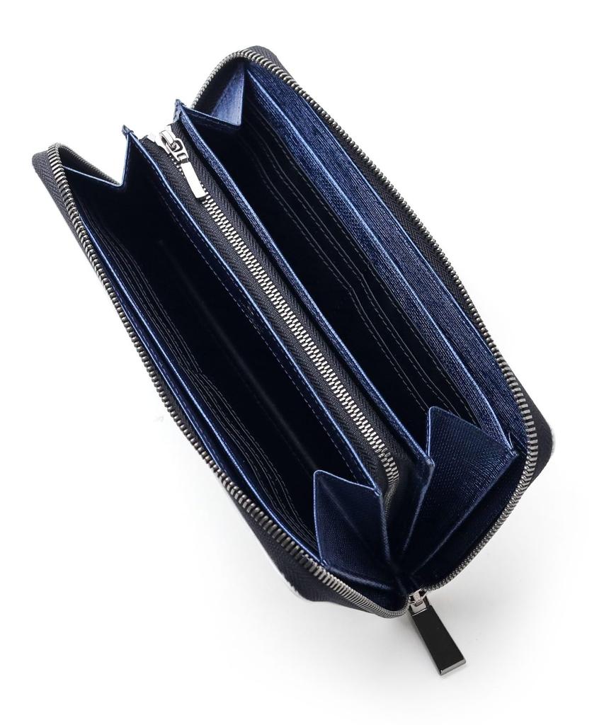 Lanvin en Bleu Adonis Billetera Larga con Cremallera Redonda No. 520657 Blanco