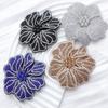 DIY Craft Rhinestone Flower Patches Sparkling Rose Brooch Fabrics Sew-On Applique  Sewing Supplies