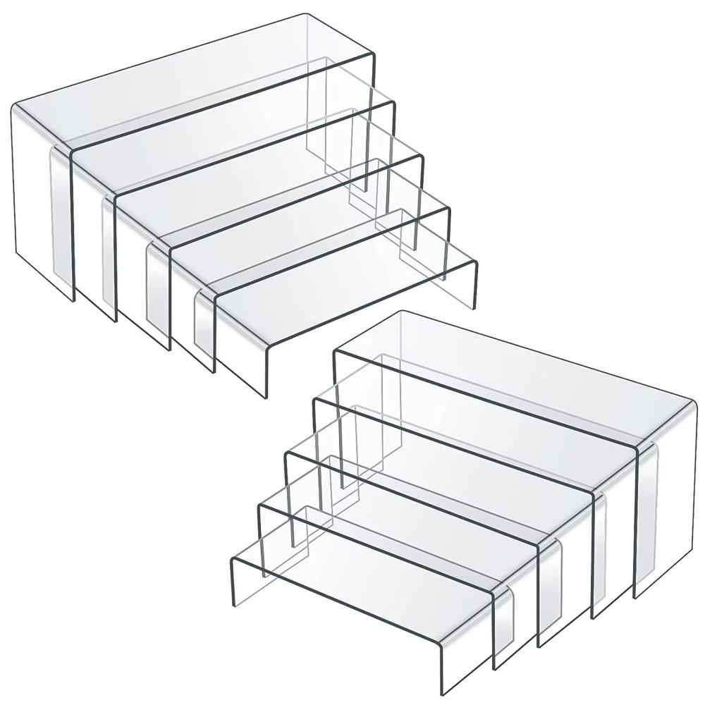 Transparent Acrylic Figurine Display Stand Space Saving Doll Display Stand Makeup Organizer
