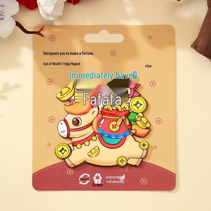 Year of the Horse Chinese Style Custom Metal Cartoon Refrigerator Magnet