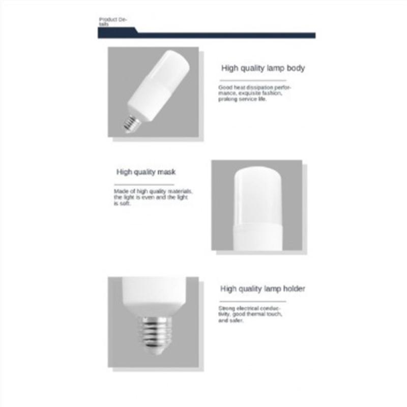 E27 Screw White Light Led Bulb Super Bright Cylindrical Threaded Candle Energy-saving Lamp For Home