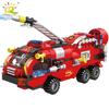 HUIQIBAO 387pcs 6in1 Fire Fighting Trucks Building Blocks City Rescue Helicopter Bricks 6 Fireman Toys For Children Kids Gift