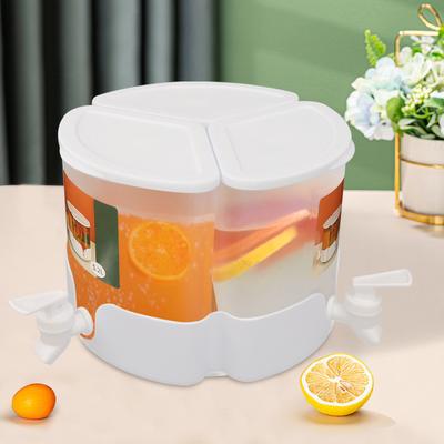 Bymaocar 5.2l/1.3gallon 3 Compartment Beverage Cold & Hot Juice Drinking Dispenser 360° Rotation W/ Lid for Hotel Cafe Bar Party
