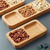 Natural Bamboo Bamboo Food Platter Divided Divided Fruit Dishes  Dining Area