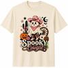 Cowgirl Ghost Halloween Teacher Shirt Western Graphic Tee Fall Gift