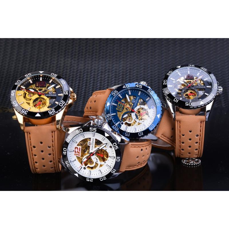 New Top Men's Watch Hollow Men's Automatic Mechanical Watch Casual Sports Belt Watch