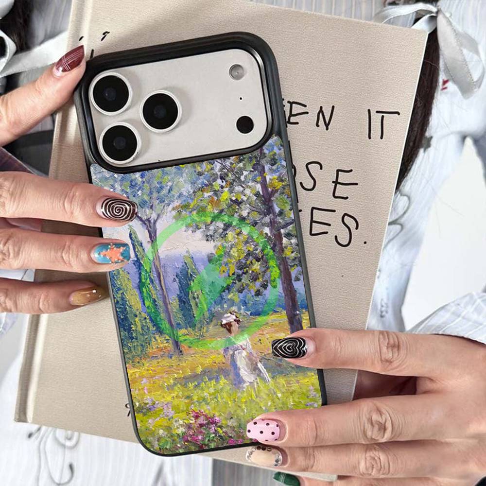 Claude Monet Impressionism Painter For Magsafe Wireless Charge Case For iPhone 17 16 15 14 13 12 11 15 Pro Max Magnetic Cover