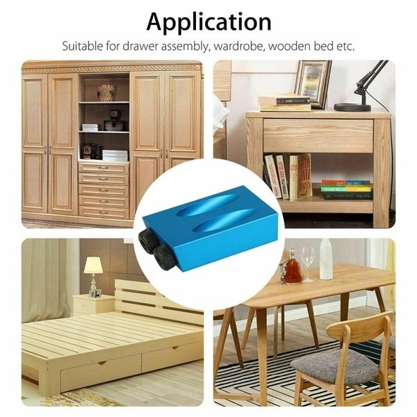 Pocket Hole Jig Kit Screwdriver Step Drill Bit Woodworking Joinery Tool Set