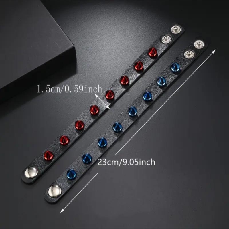 Fashion Colorful Spiked Rivet Leather Bracelet: Street Style Punk Jewelry for Couples