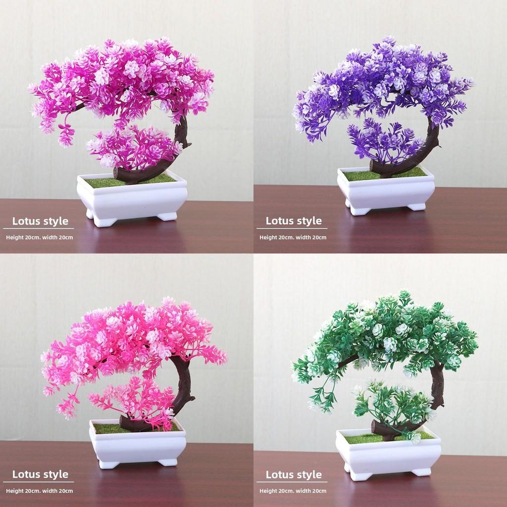 Simulated Flower Arrangement With Mini Tree Decor For House Decoration And Gift