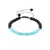 6mm Faceted Natural Crystal Adjustable Braided Bracelet Syn.Turquoise Round Bead Unisex Chakra Healing Woven Bangle Gift