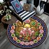 Forest Wildlife Glass Round Area Rug Under Office Chairs Bedroom Living Room Home Decor