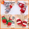 Crochet Flip Top Gloves Winter Women Warm Half Finger Gloves Thick Keep Warm Fingerless Gloves Christmas Knitted Gloves Soft